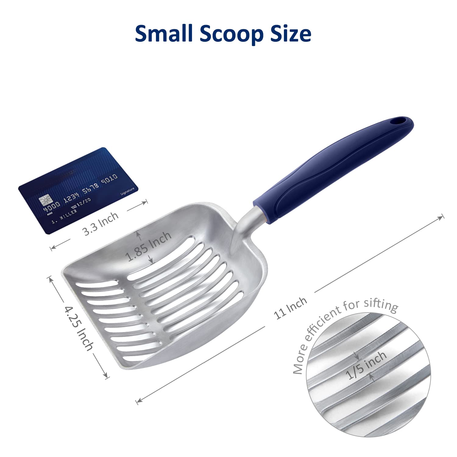 WePet deep shovel sifter design isolates wet clumps while letting clean litter pass