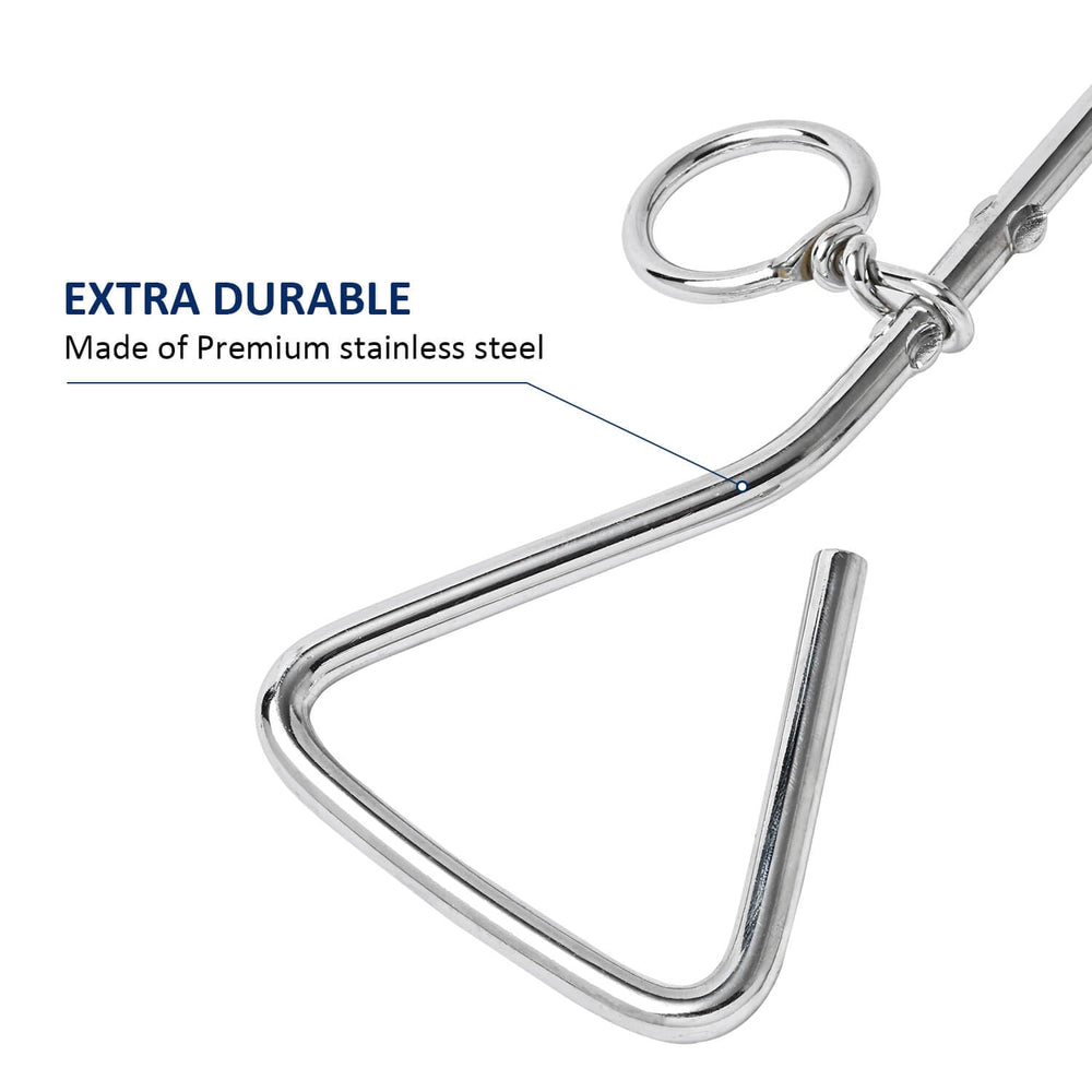 WePet tie-out stake being screwed into ground for quick setup