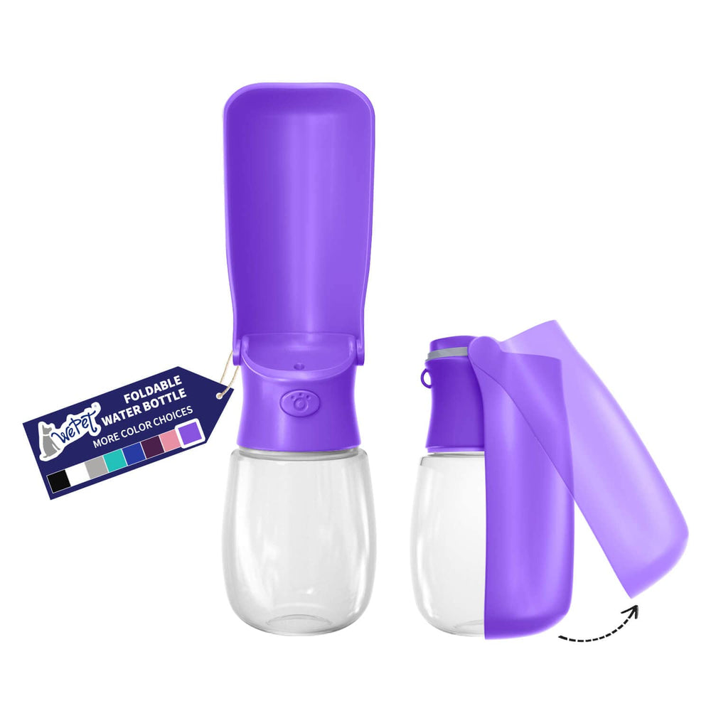 WePet foldable water bottle 12oz for hike-ready hydration on the go