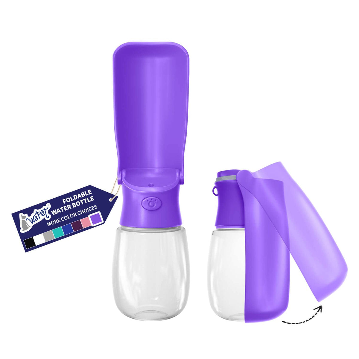 WePet foldable water bottle 12oz for hike-ready hydration on the go