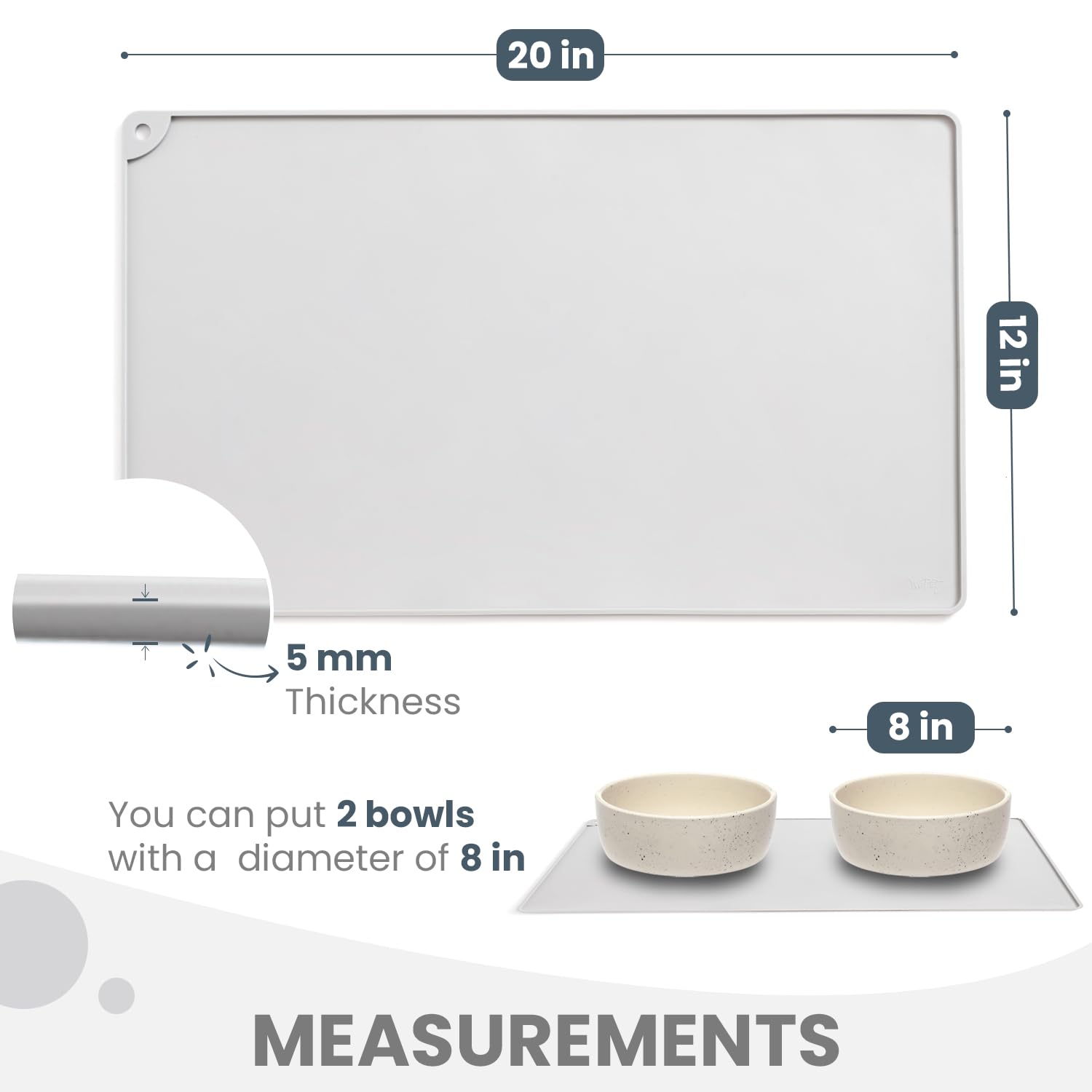 WePet non-slip feeding mat prevents bowls from sliding during meals.