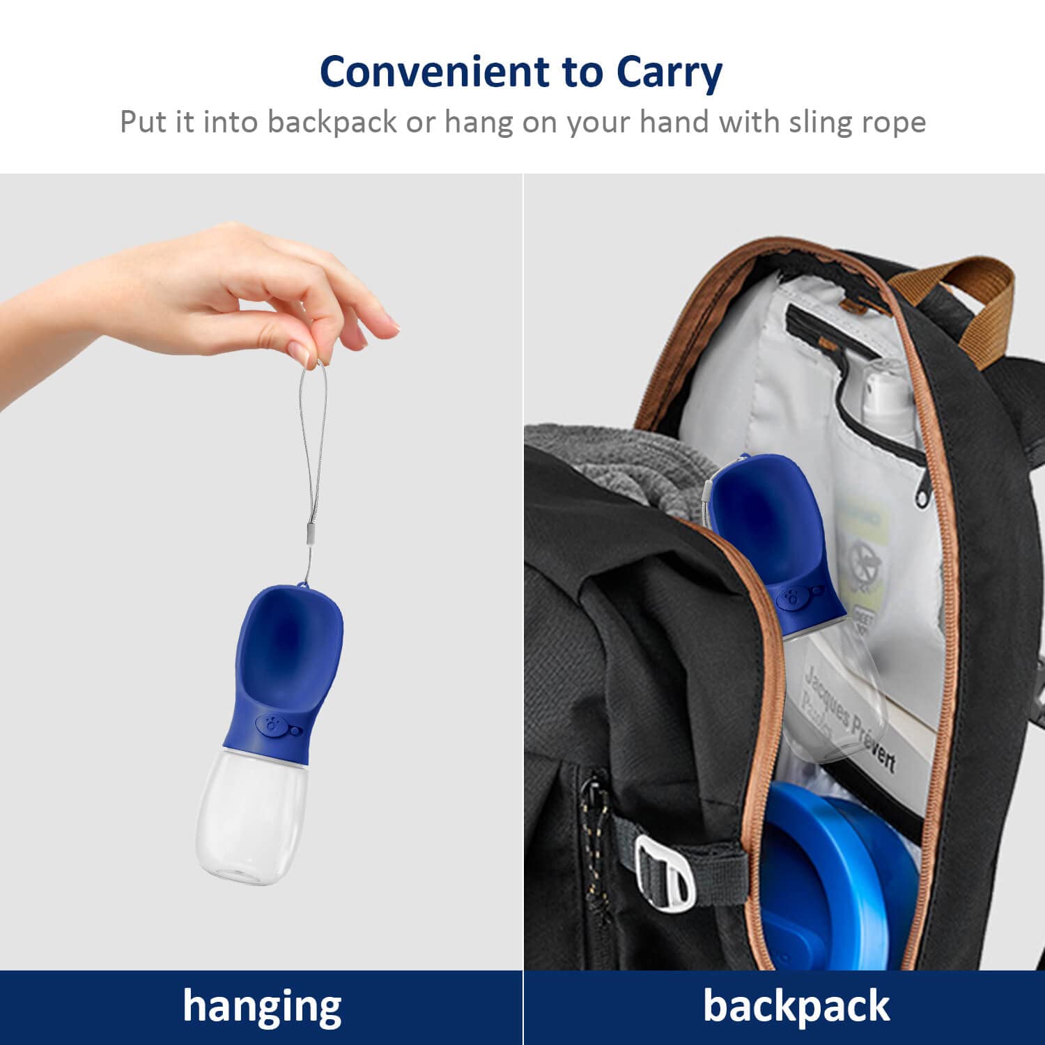 WePet one-hand operation enables quick hydration during walks.