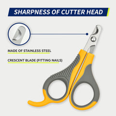 WePet U07.2 angled semi circular blades improve visibility and precise clipping for small pets.