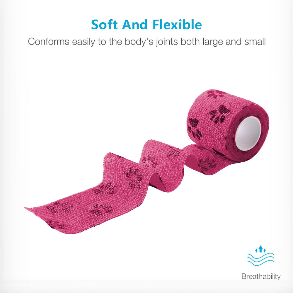 WePet wrap white provides breathable support around paws and minor injuries.