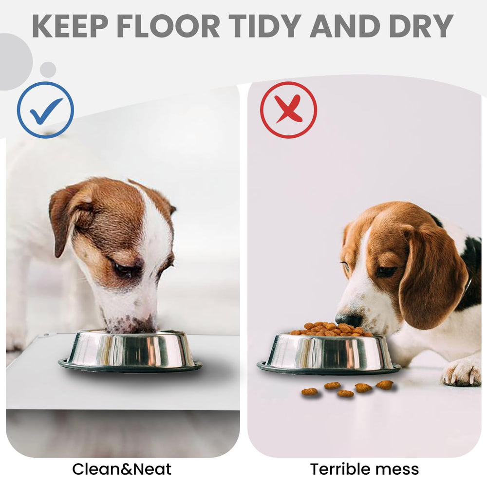 WePet waterproof silicone feeding mat protects floors from spills and messes.