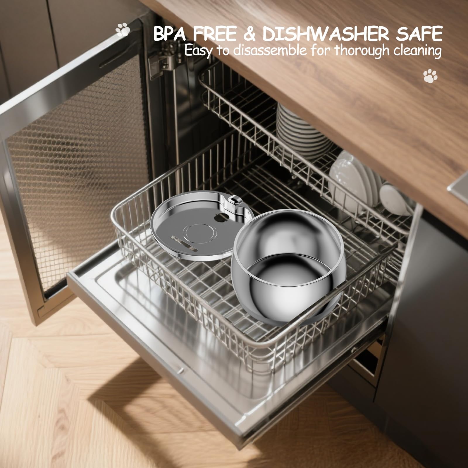WEPOIU easy-clean, dishwasher-safe fountain simplifies maintenance.