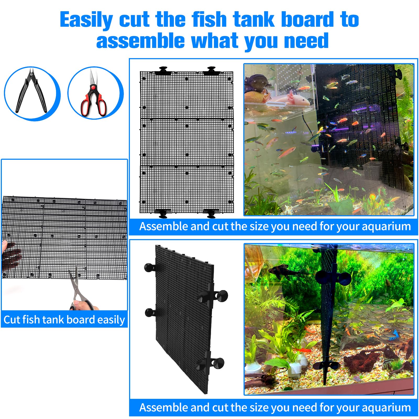 Weramics DIY aquarium divider buckles enable easy piecing for custom shapes.