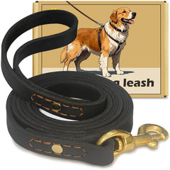 WeRChnpet leather dog leash 6ft strap offers reliable daily-walk grip.