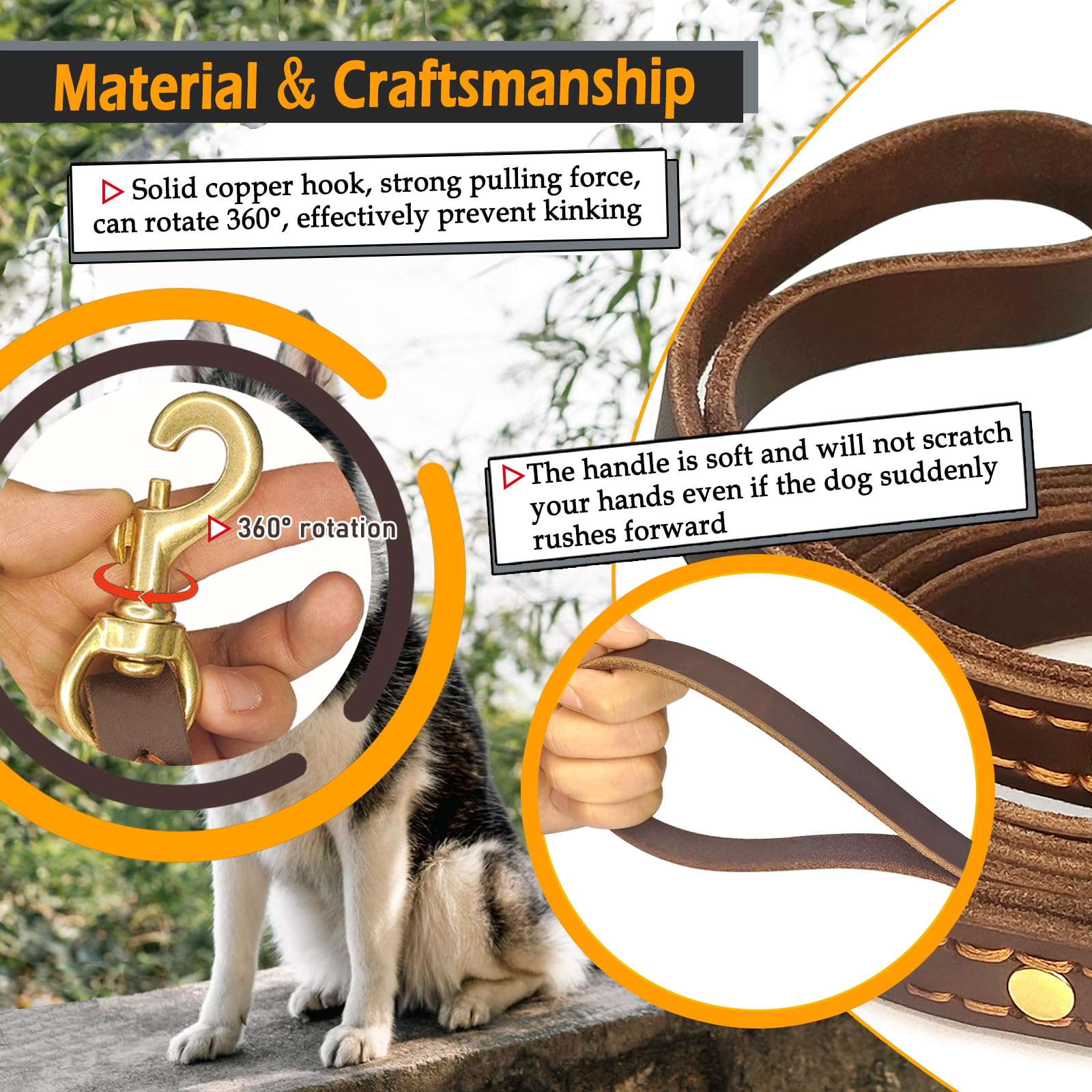 WeRChnpet copper buckle closeup shows sturdy hardware and easy rotation.