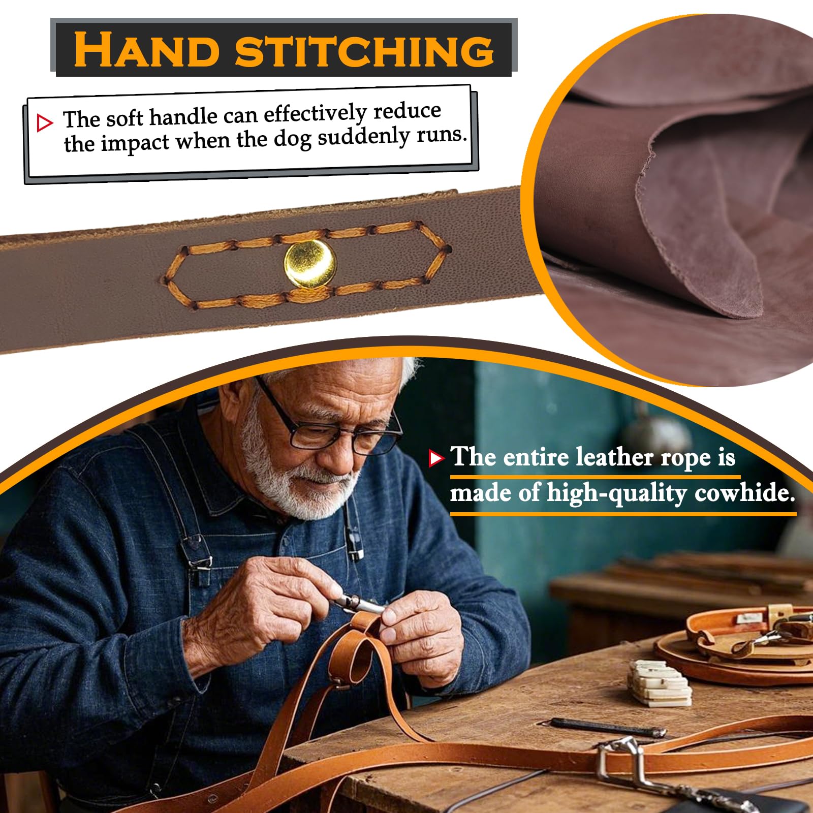 WeRChnpet reinforced-ends closeup highlights secure stitching for heavy-duty use.