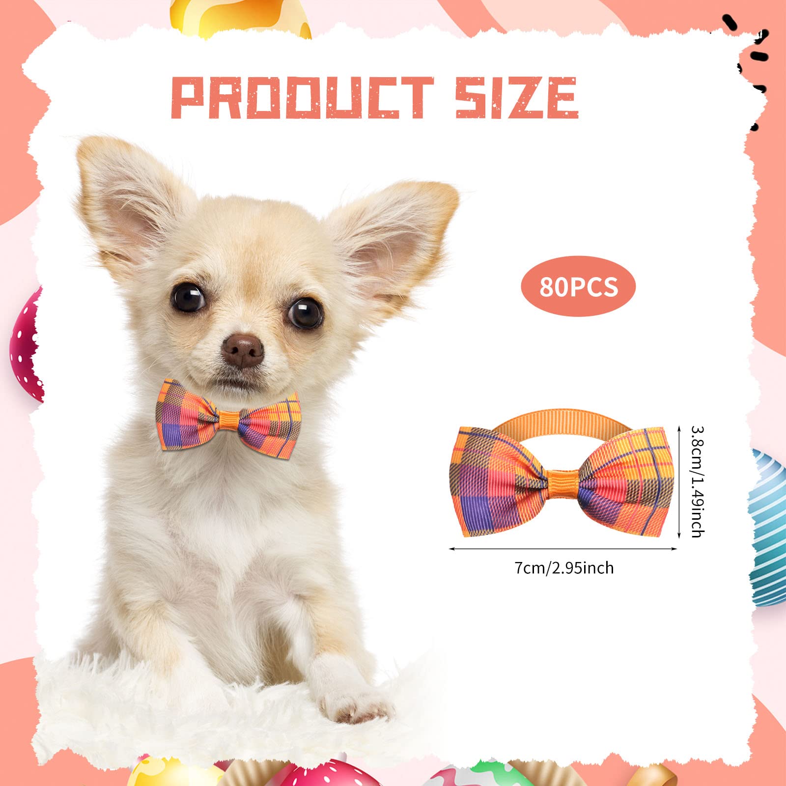 Wesiti plaid-pattern dog bow tie closeup showing festive charm.