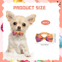 Wesiti plaid-pattern dog bow tie closeup showing festive charm.