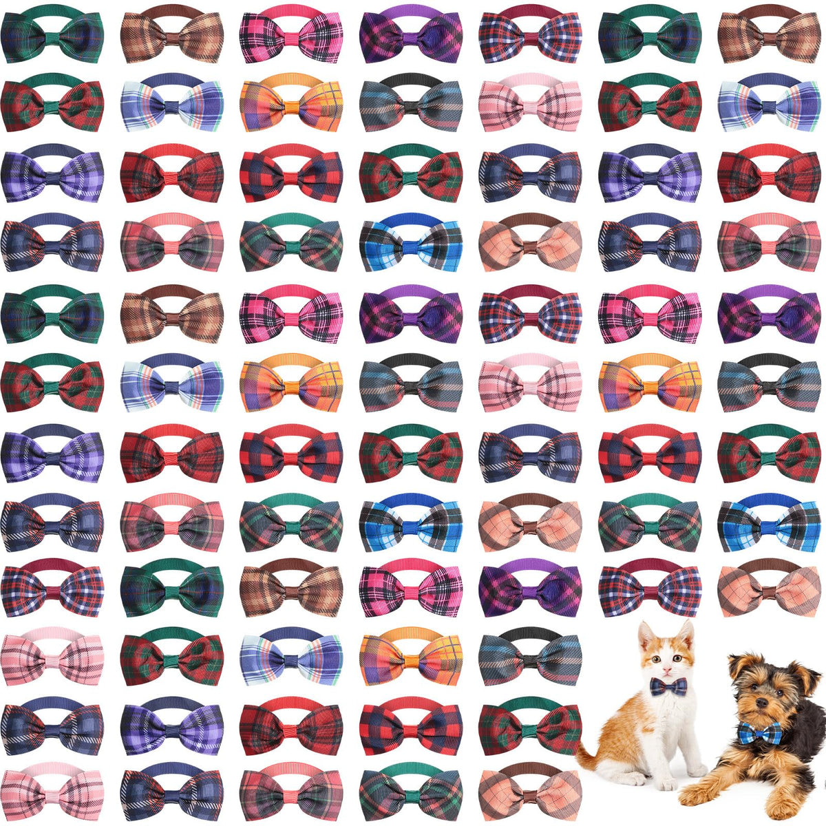 Wesiti dog bow ties in assorted patterns for daily cute styling.