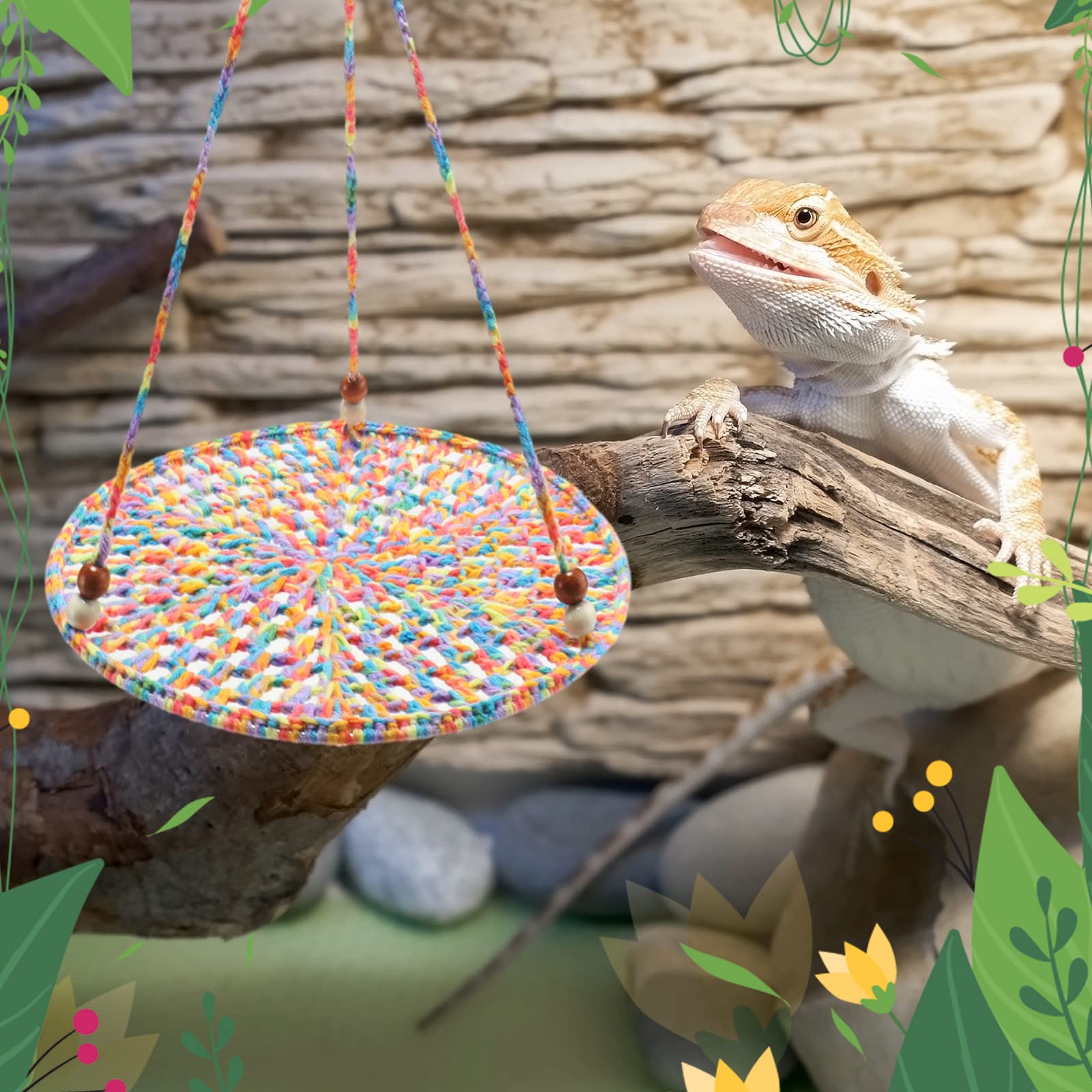 Wesiti reptile hammock with hardened surface bears weight without deforming.