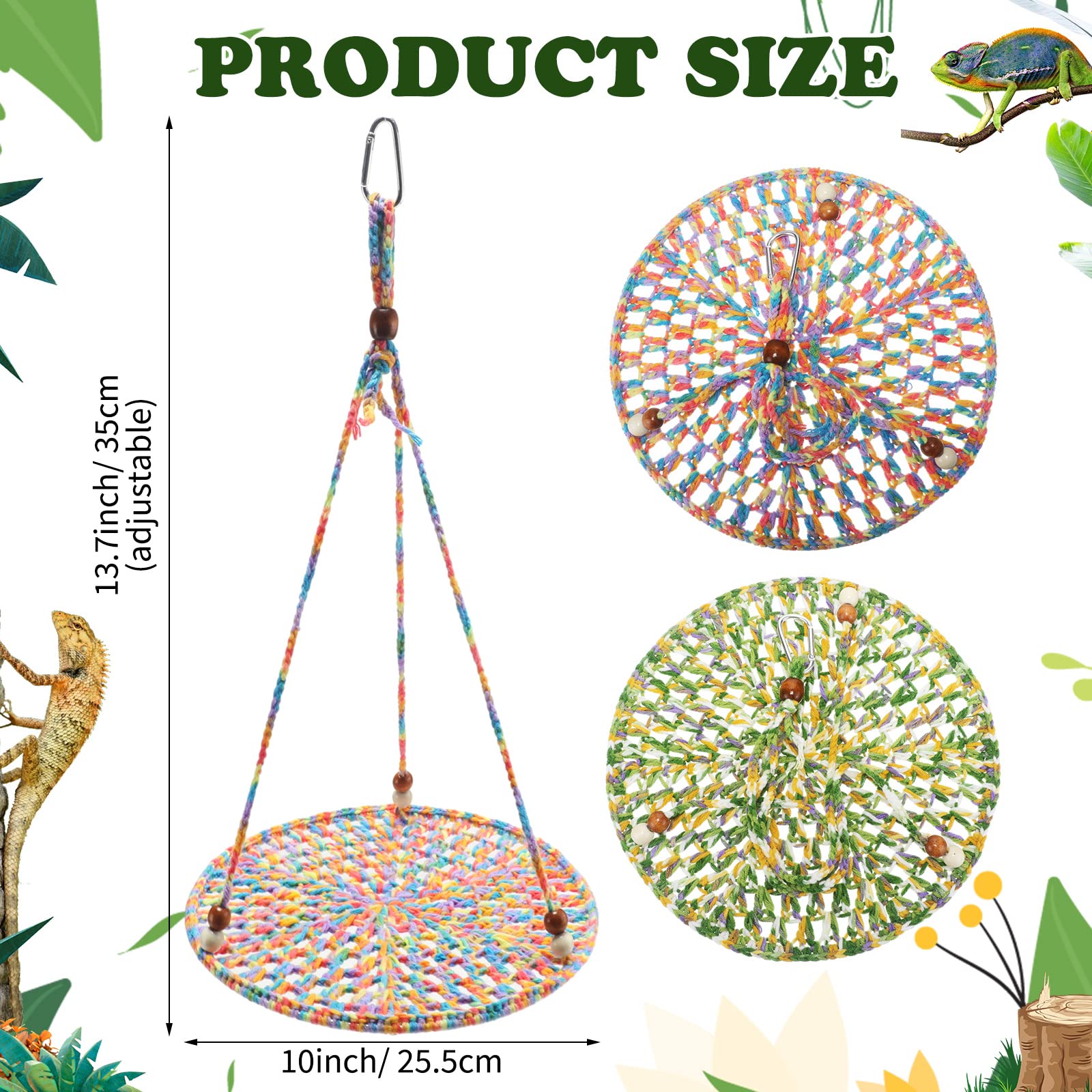 Wesiti reptile hammock with metal hook for easy installation.