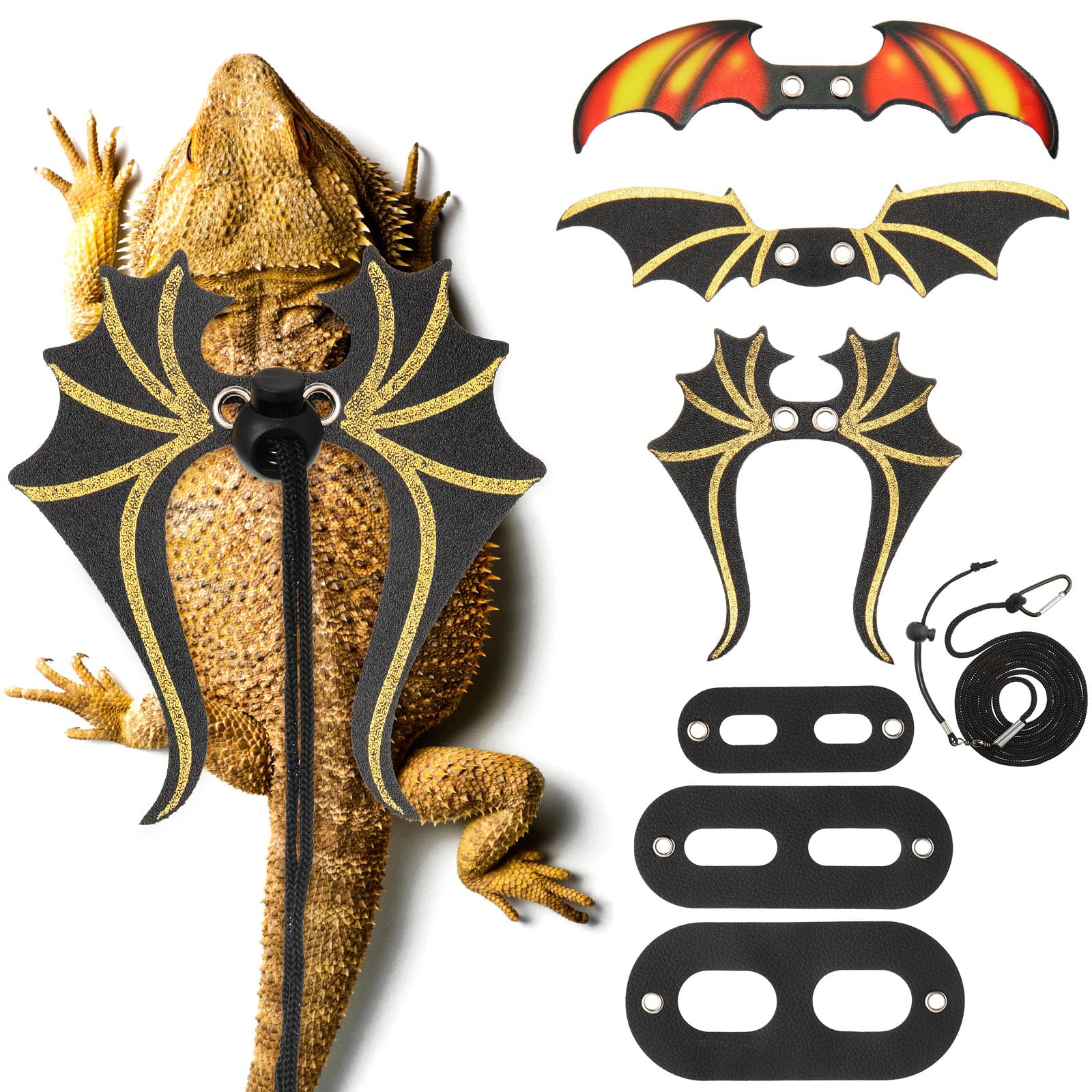 Wesnoy bearded dragon leash-harness closeup in soft leather for comfortable handling.