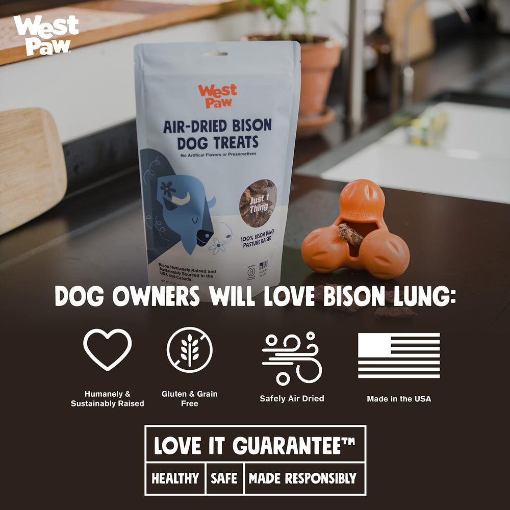 WEST PAW bison lung treats bite-size pieces ideal for daily treats.
