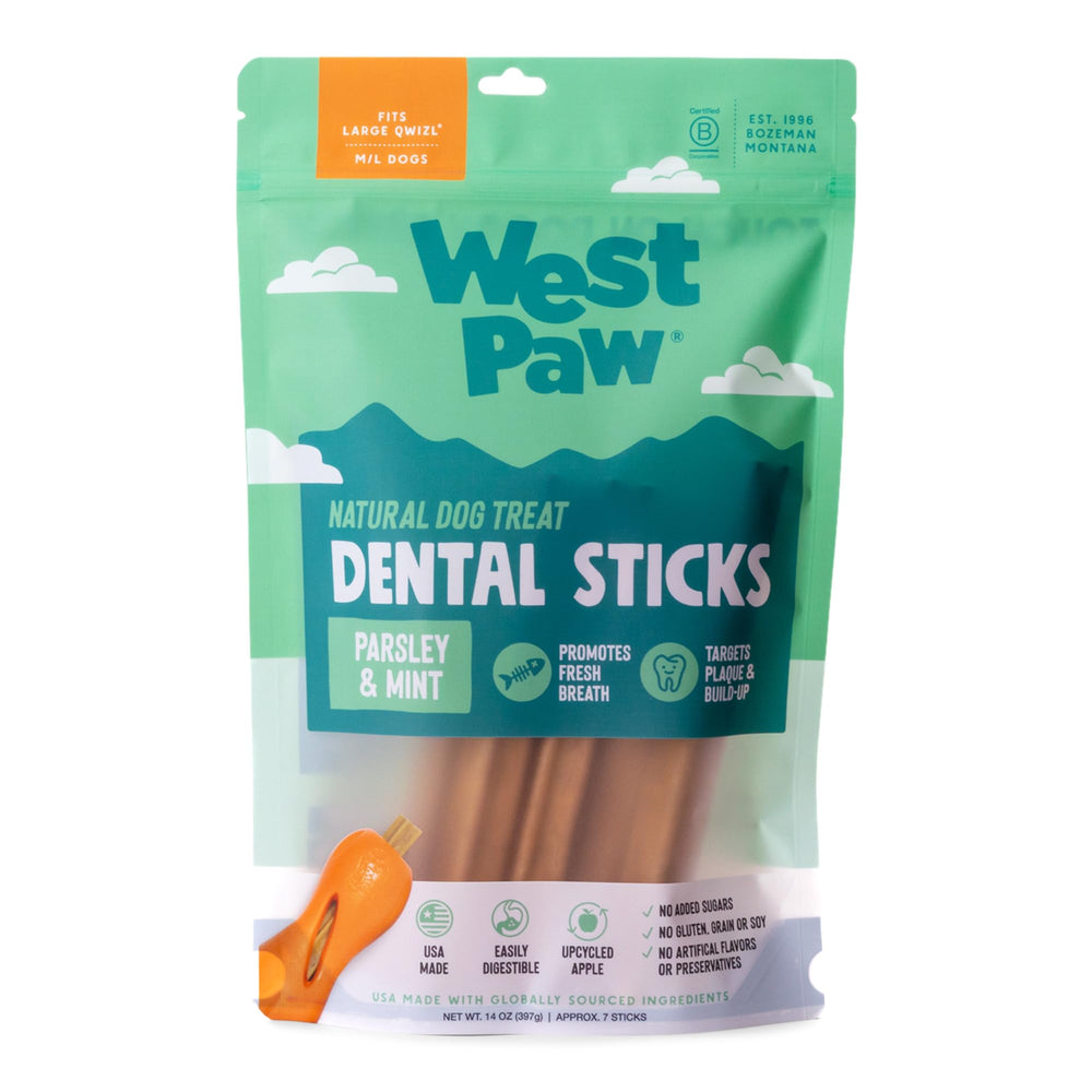 West Paw Dental Sticks large-dogs 14oz bag for strong jaws