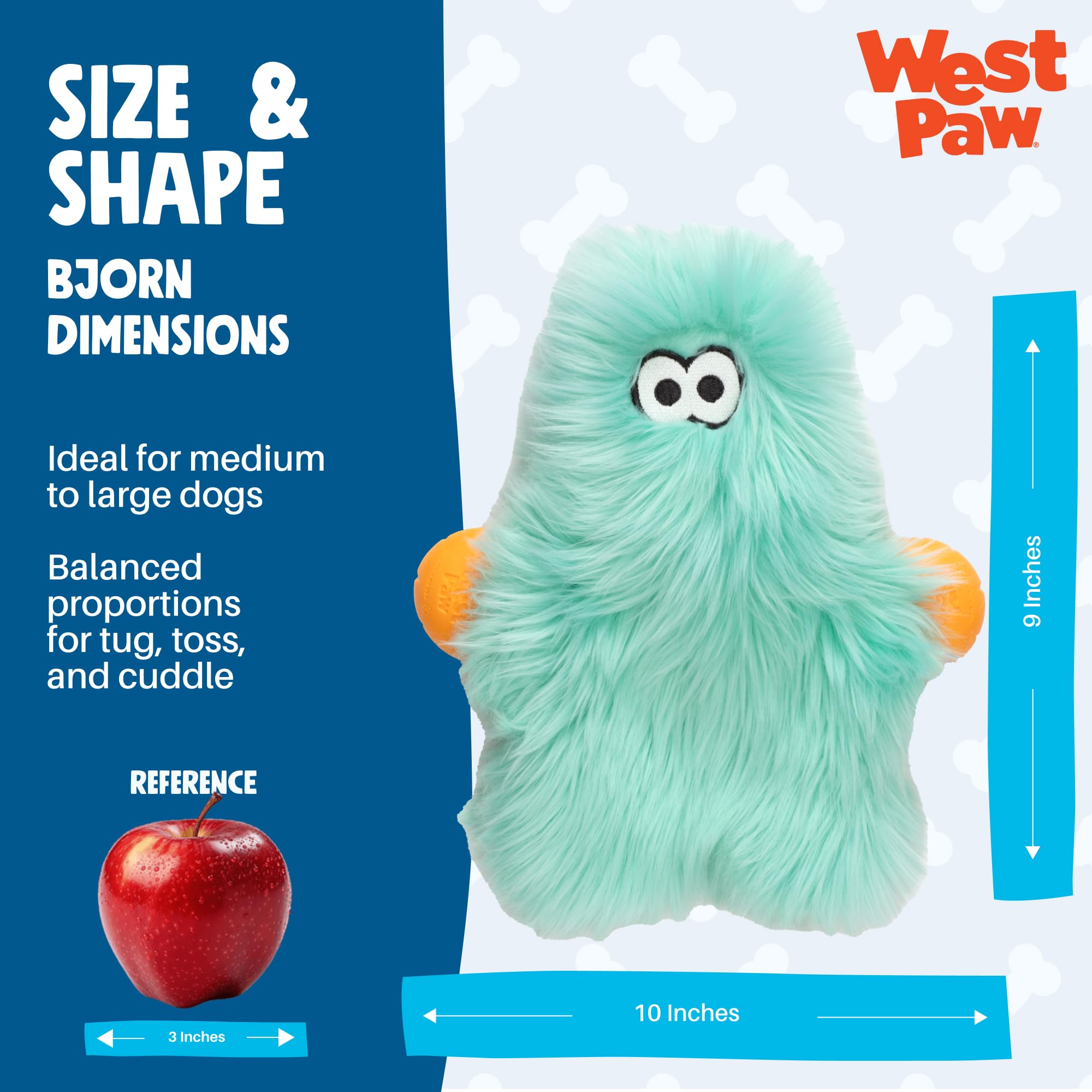 WEST PAW Olaf squeaker; keeps dogs engaged during solo or interactive play.