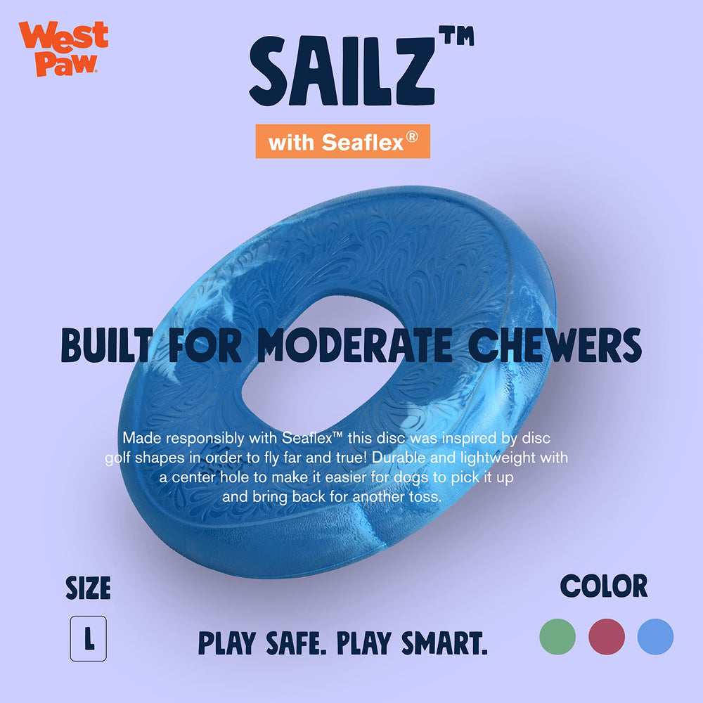 WEST PAW Seaflex Sailz disc side angle shows flexible material for catch.