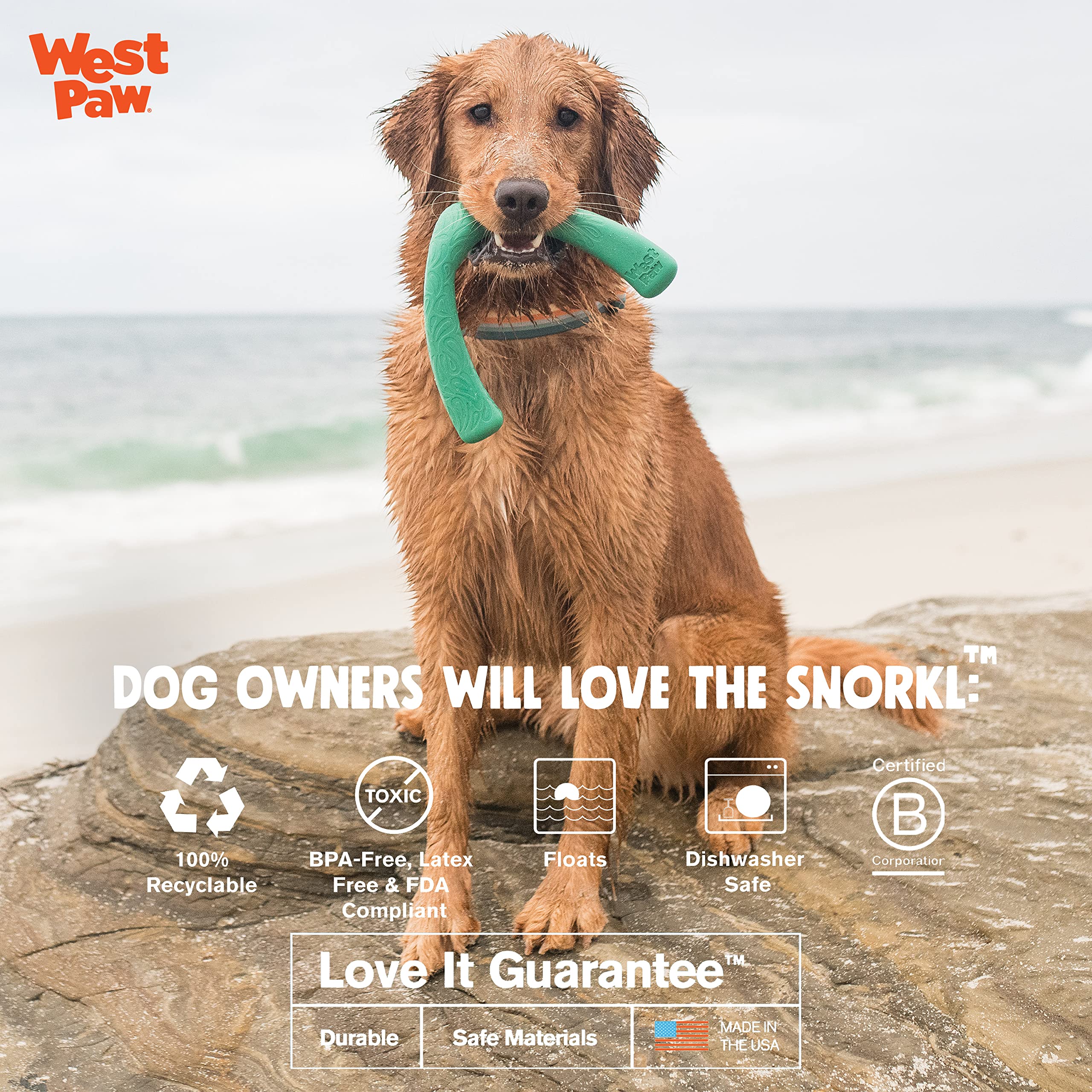 West Paw Seaflex Snorkl seaflex-materials: 12% ocean-bound plastic blend