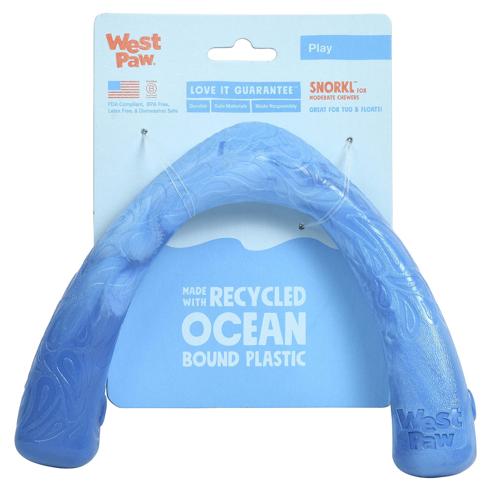 West Paw Seaflex Snorkl tug-surf: durable tug toy for interactive play