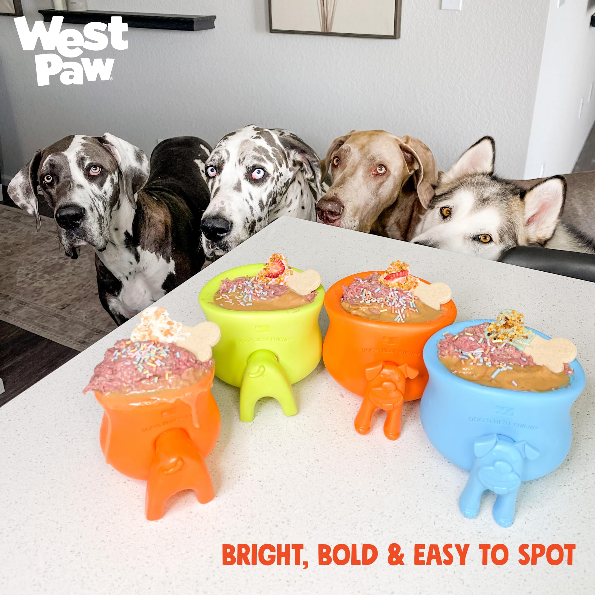 West Paw Toppl Stopper Aqua Blue dishwasher-safe and non-toxic