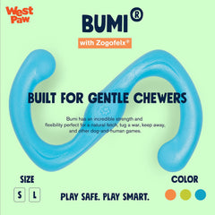 WEST PAW Zogoflex Bumi stretched length doubles play during tug sessions