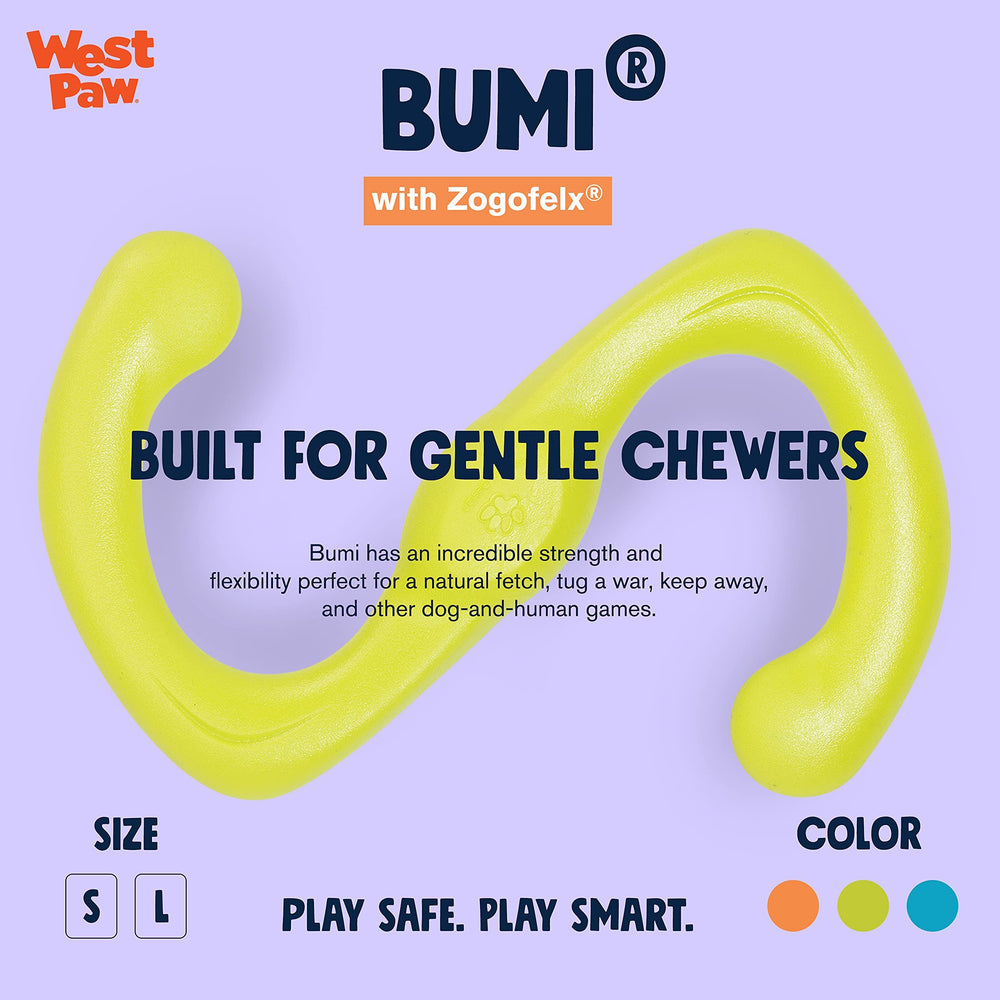 West Paw Zogoflex Bumi tug-and-fetch toy keeps dogs engaged.