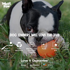 WEST PAW Zogoflex Jive Ball chew-durable design supports satisfying chewing.