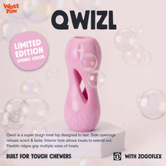 West Paw Zogoflex Qwizl side view showing chewable puzzle design for treats.