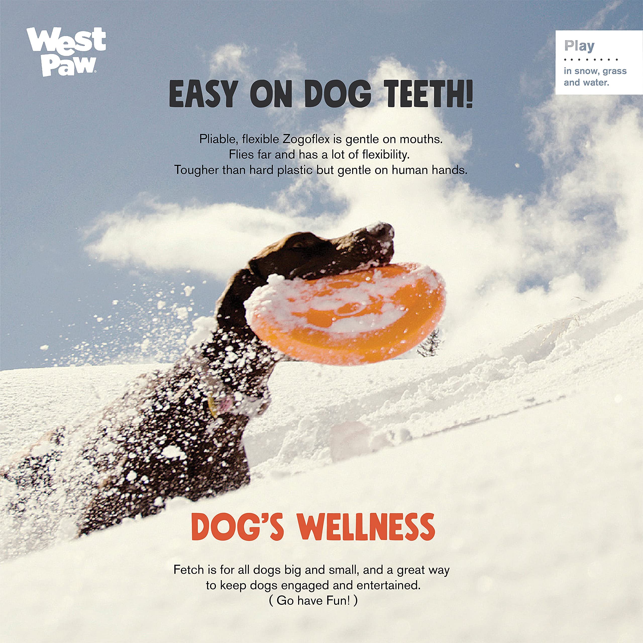 WEST PAW Zogoflex Zisc floatable disc ideal for water play and retrieval.