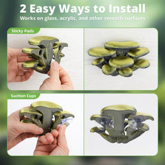Westant mushroom decor suction-install versatile placement on tank walls
