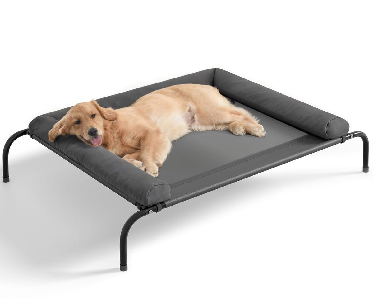 WESTERN HOME cooling elevated dog bed frame provides durable support for large dogs.