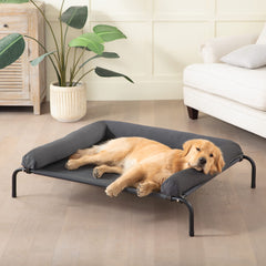 WESTERN HOME cooling elevated dog bed frame offers sturdy outdoor and indoor support up to 65 pounds