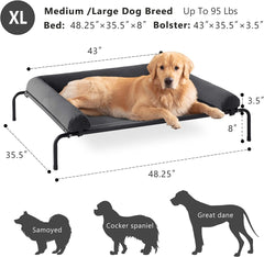 WESTERN HOME dog bed pillow shows waterproof bolster for added neck support.