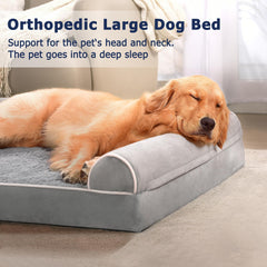 Western Home dog bed with 3-sided bolster supports neck comfort