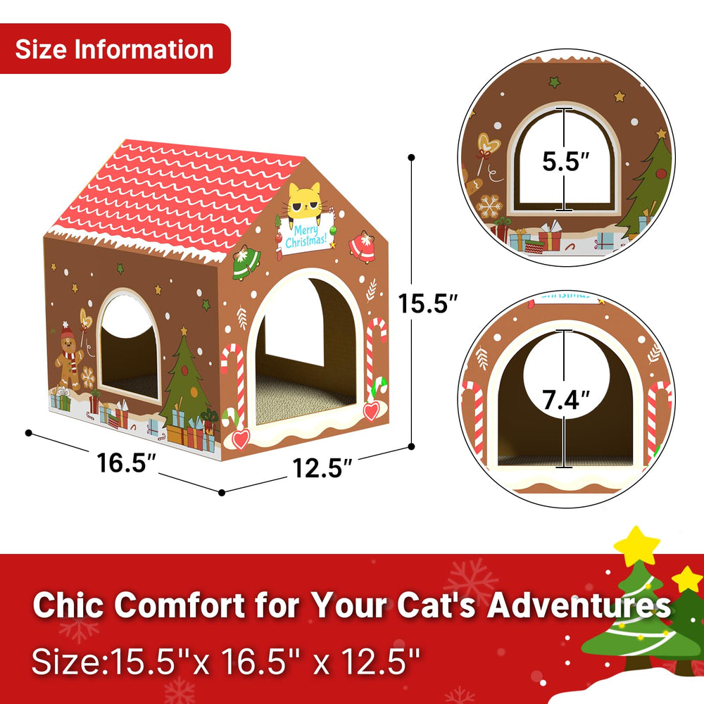 WESTERN HOME gingerbread-cat-house-assembly-guide demonstrates easy setup