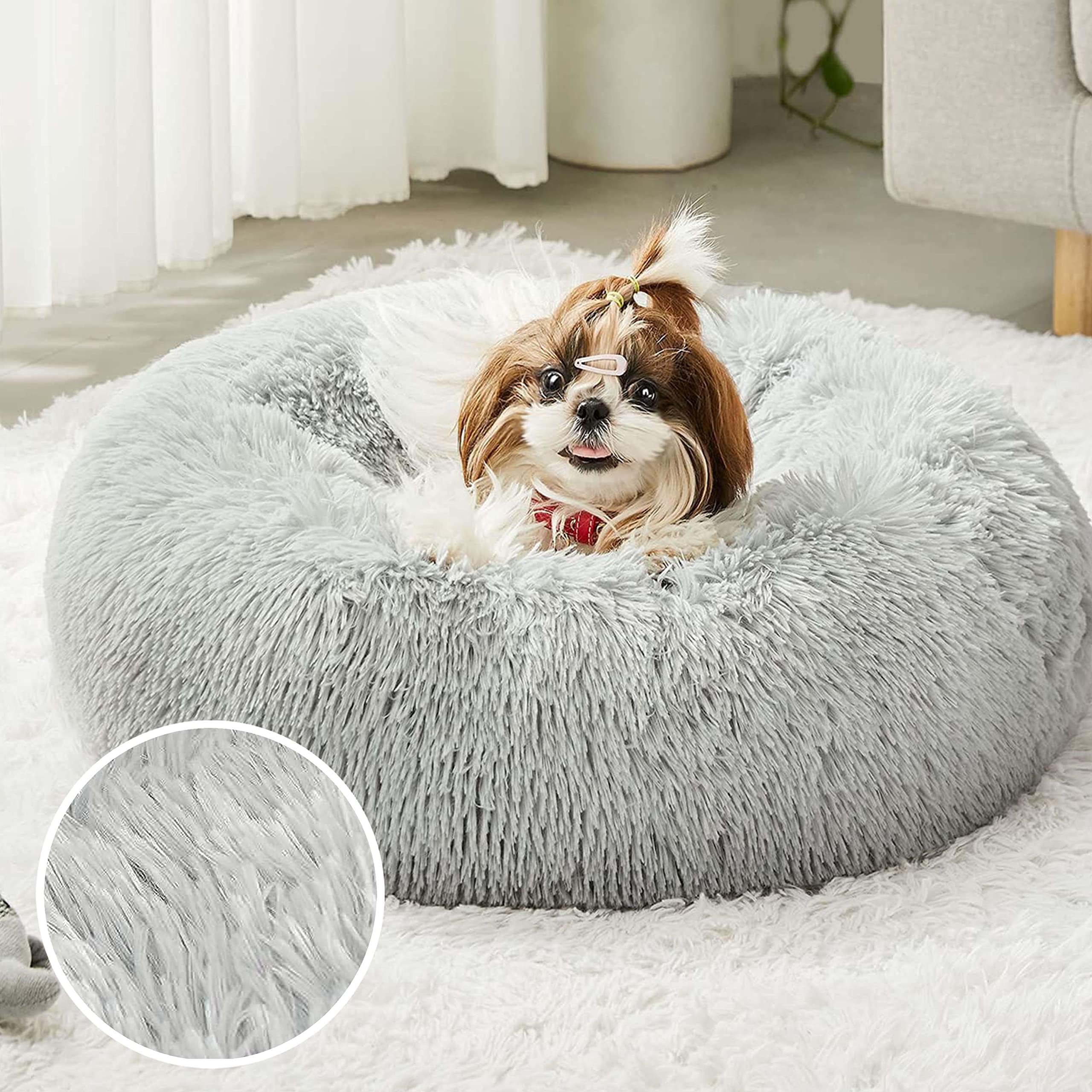 WESTERN HOME WH Calming Bed top-view round cuddler provides secure curling space.