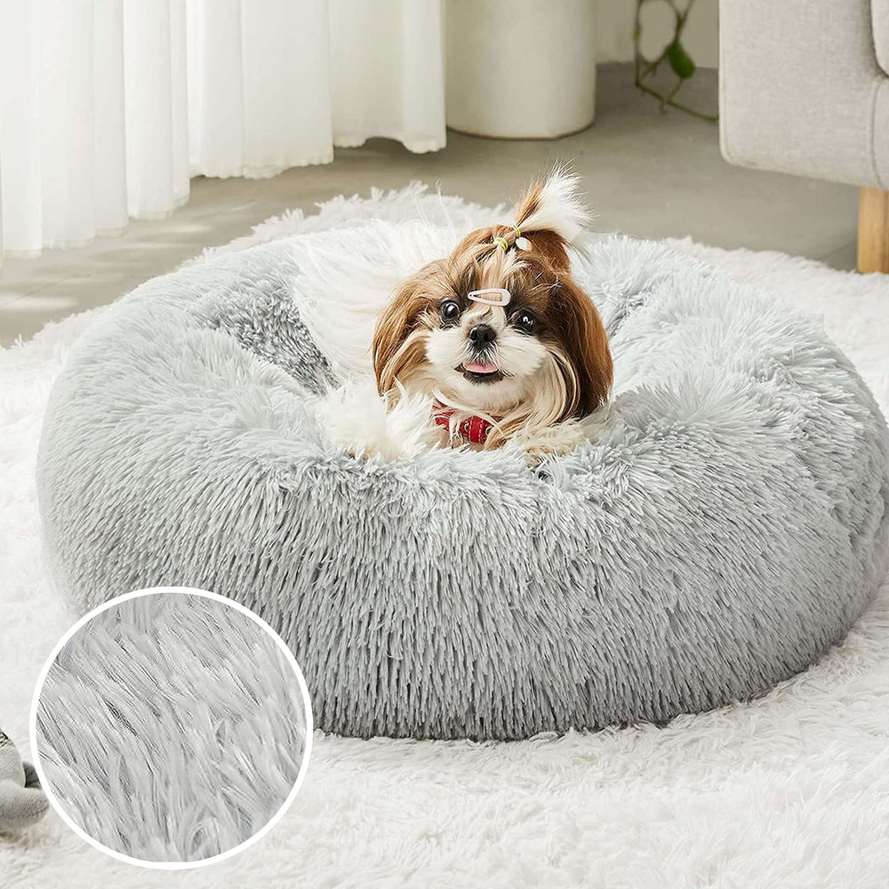 WESTERN HOME WH Calming Bed top-view round cuddler provides secure curling space.