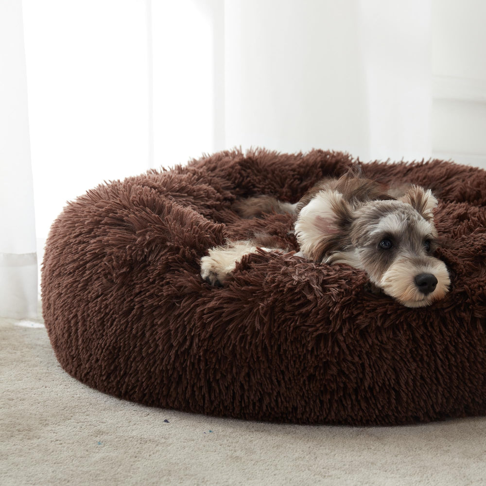 WESTERN HOME WH Calming Dog Bed Faux Fur Plush delivers luxurious warmth for snuggles