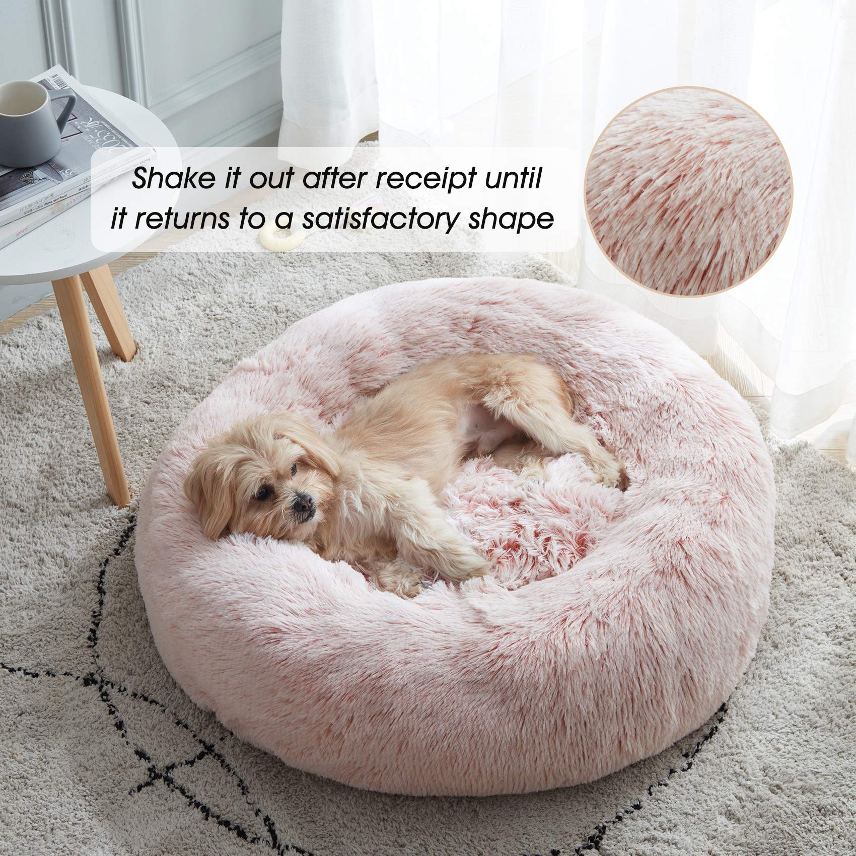 WESTERN HOME WH calming-dog-cat-bed anti-slip-bottom keeps pets secure on floors