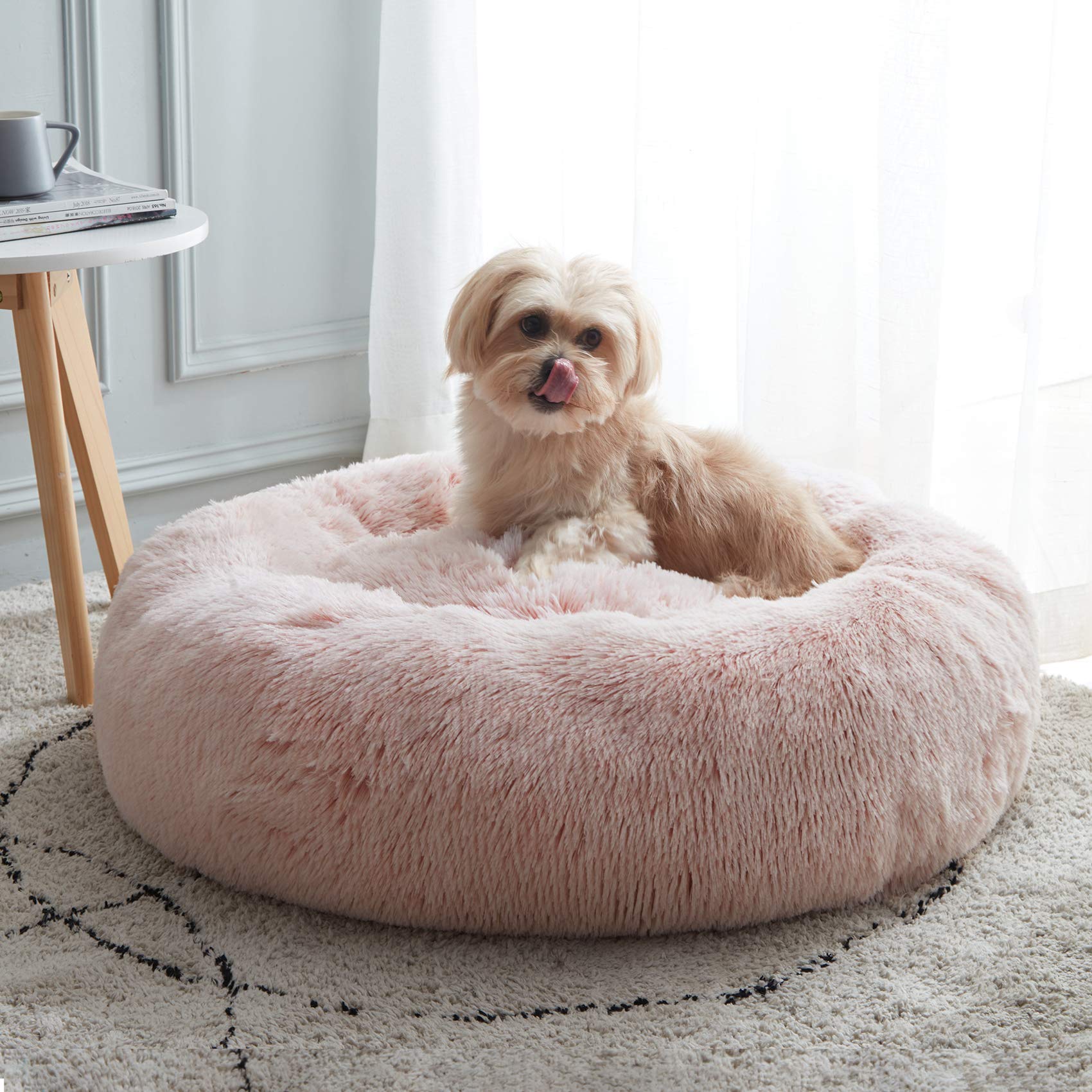WESTERN HOME WH calming dog-cat-bed plush faux fur for cozy naps and snuggles