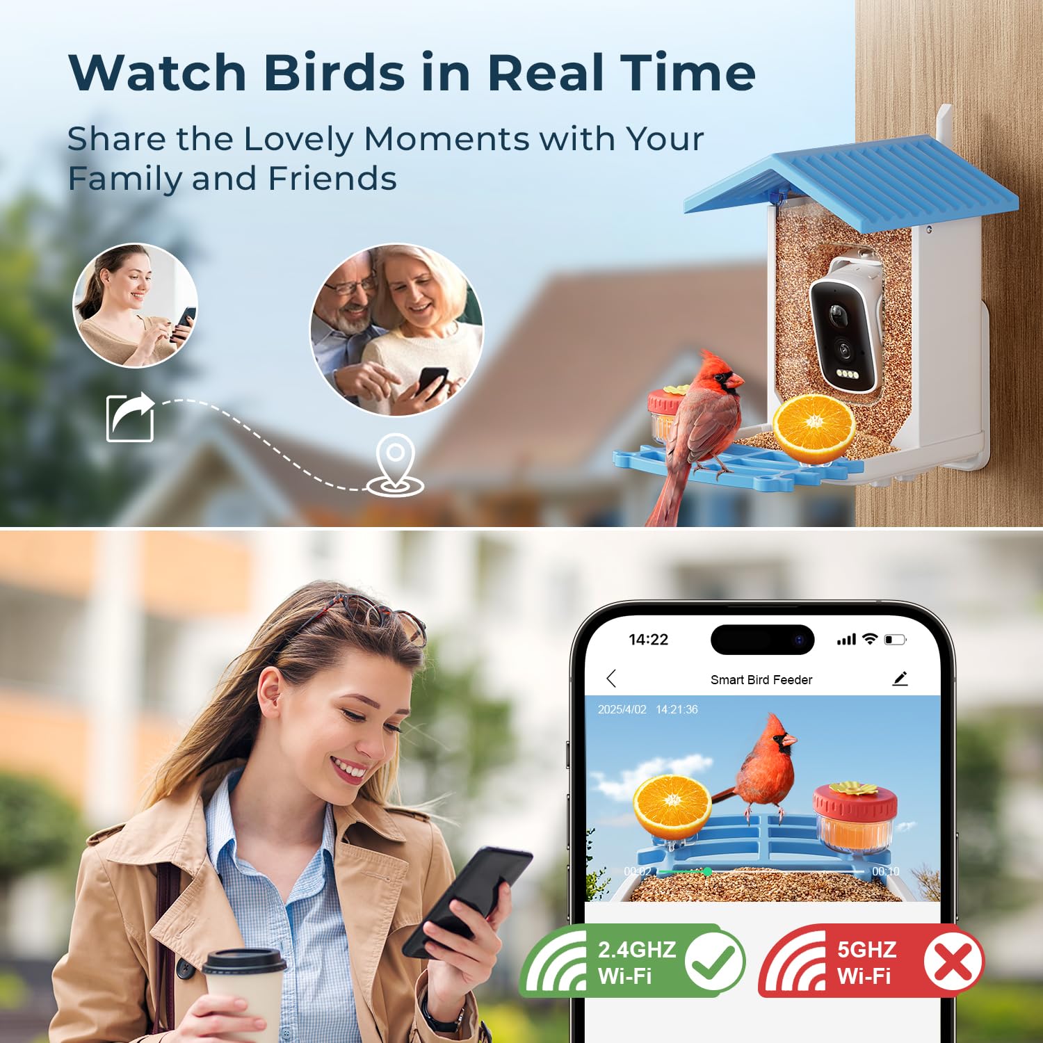 WESTHEY AI Recognition Alerts send real-time feather visitor notifications to your phone.