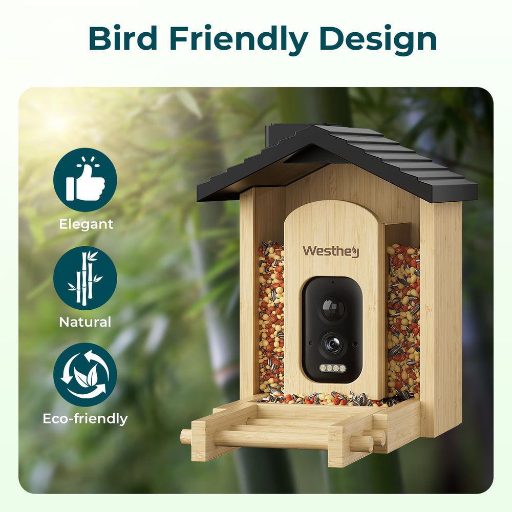 WESTHEY instant arrival alerts notify you when birds arrive to feed.