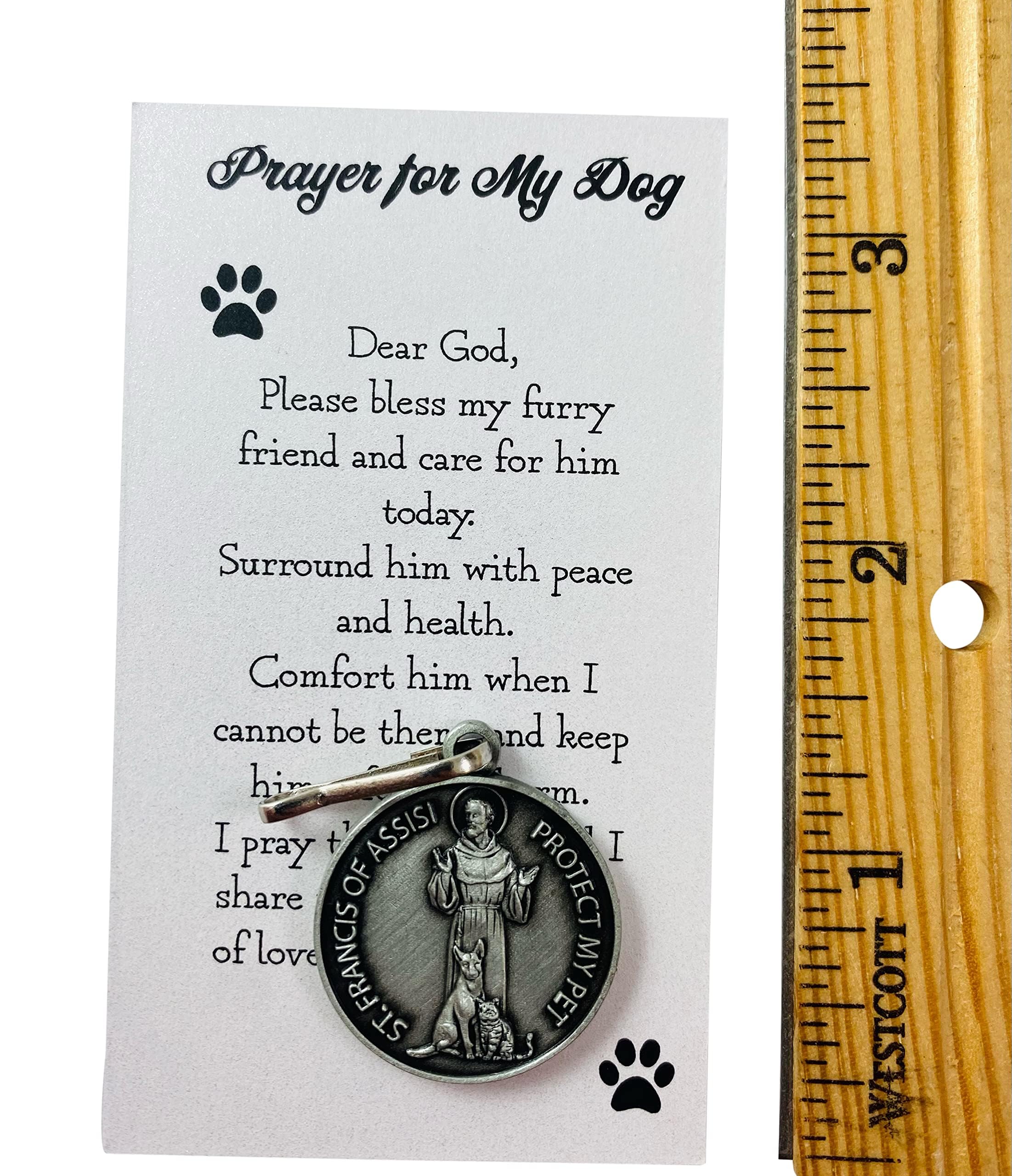 Westmon Works dog prayer card detail, pet blessing reminder.