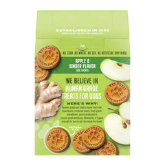 Close-up of Wet Noses Apple Ginger crunch texture for dental-friendly treats.