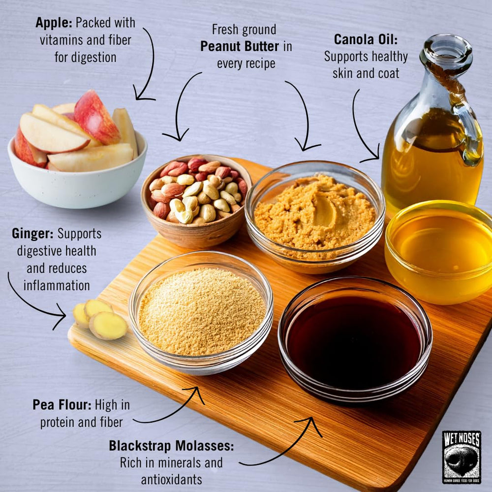 Wet Noses Apple Ginger treats shown as a training reward.