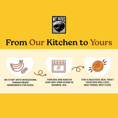 Wet Noses crunchy texture close-up suggests dental-friendly snacking.