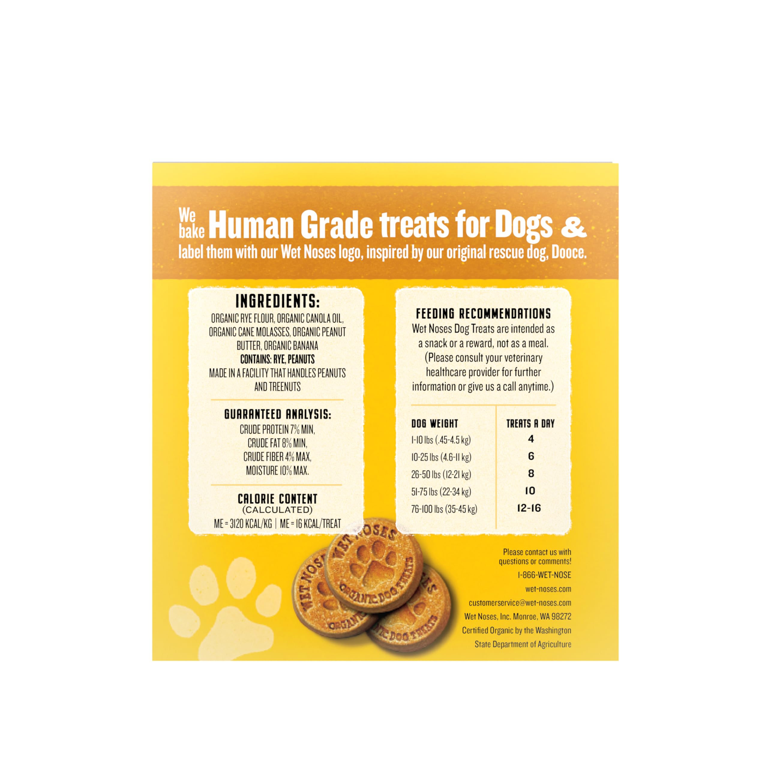 Wet Noses Organic Crunchy Dog Treats senior-dog enjoying a crunchy bite.